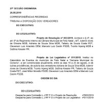 Pauta da 26ª Sessão Ordinária